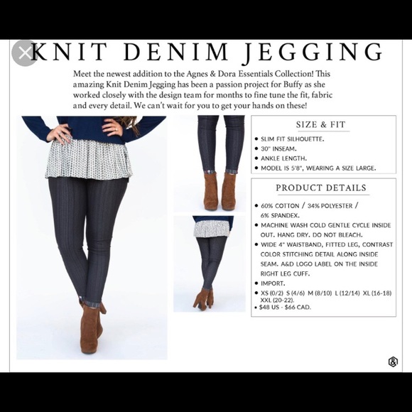 Agnes & Dora Pants - Agnes and Dora Knit Jegging, Medium.